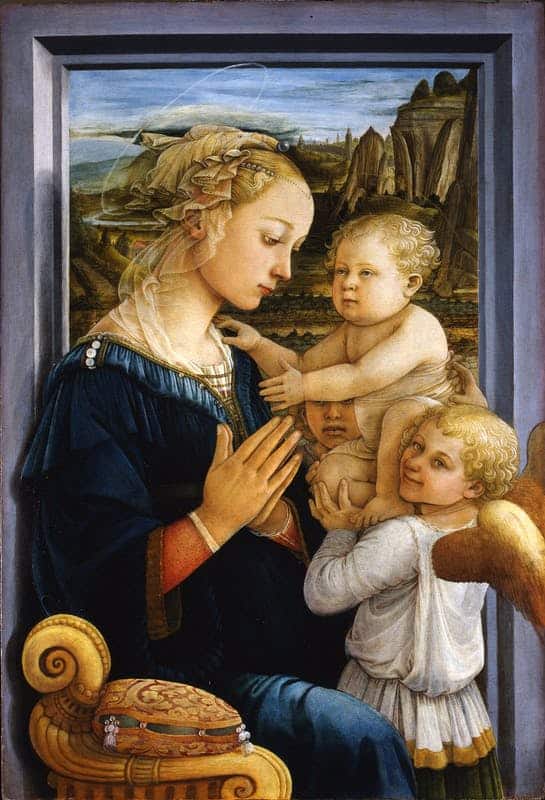 聖母子と二天使,Madonna and Child with Two Angels,Madonna col Bambino e due angeli,Filippo Lippi,Galleria degli Uffizi